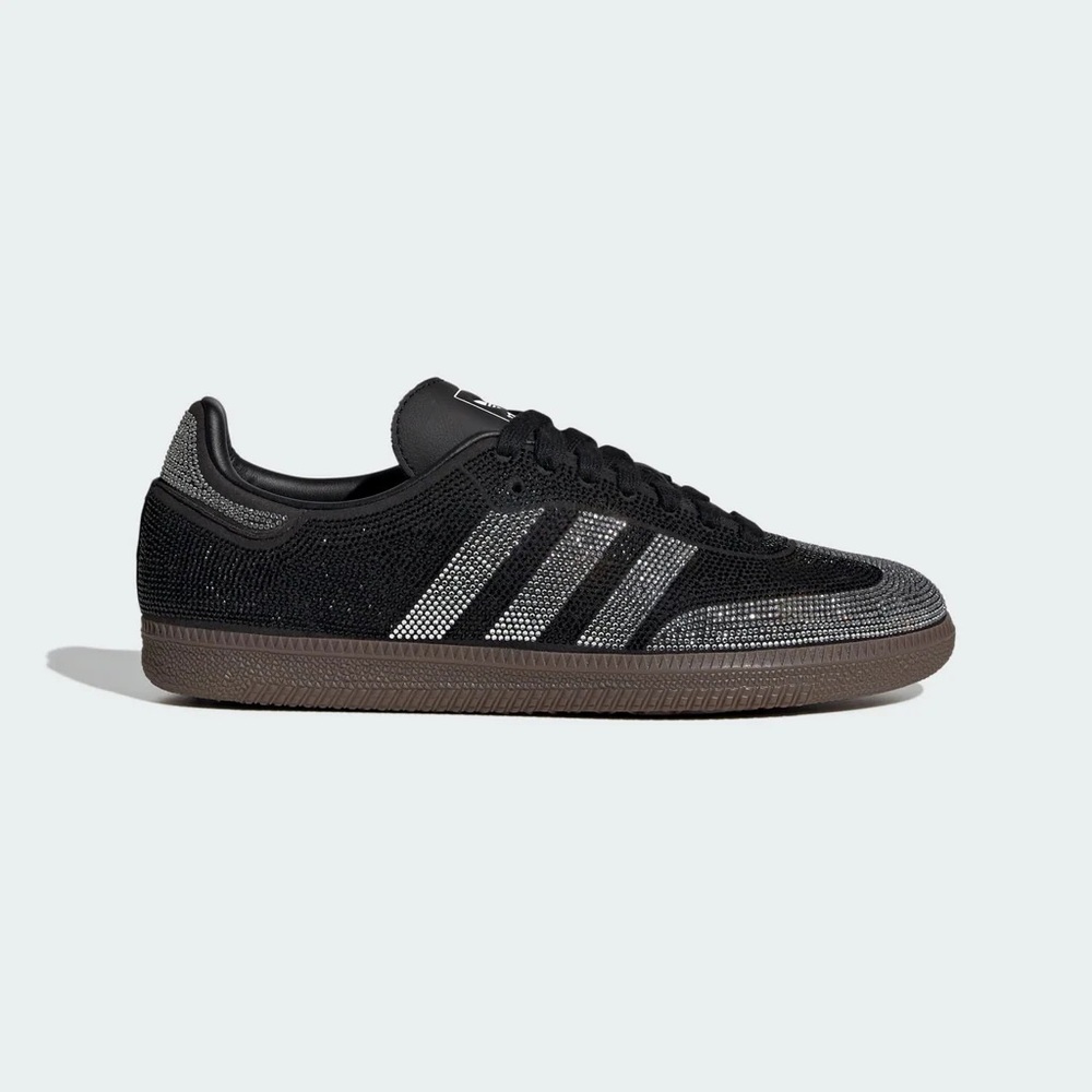 Adidas Black and Silver Crystal Sneakers